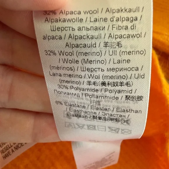 GANNI Soft Alpaca/Wool Knit Orange Cardigan Jewel Buttons Size XL - Picture 9 of 10